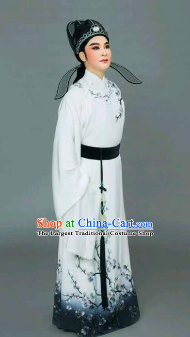Chinese Yue Opera Scholar Lu You And Tang Wan Costumes and Headwear Shaoxing Opera Niche Xiaosheng Apparels Garment