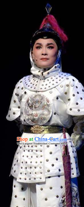 Chinese Yue Opera Young General Armor Garment Romance of the King Regency Costumes and Headwear Shaoxing Opera Dorgon Apparels