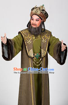 Chinese Yue Opera Elderly Male Garment and Hat Romance of the King Regency Shaoxing Opera Apparels Royal Highness Costumes