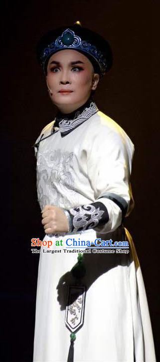 Chinese Yue Opera Manchu Prince Garment and Headwear Romance of the King Regency Shaoxing Opera Dorgon Apparels Young Male Costumes