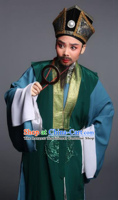 Chinese Yue Opera Elderly Male Laosheng Costumes and Hat A Bride For A Ride Shaoxing Opera Apparels Landlord Garment Clothing