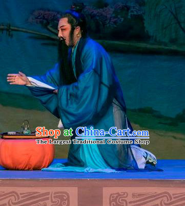 Chinese Yue Opera Philosopher Apparels Costumes and Headpiece Hu Die Meng Butterfly Dream Shaoxing Opera Laosheng Elderly Man Zhuang Zhou Garment