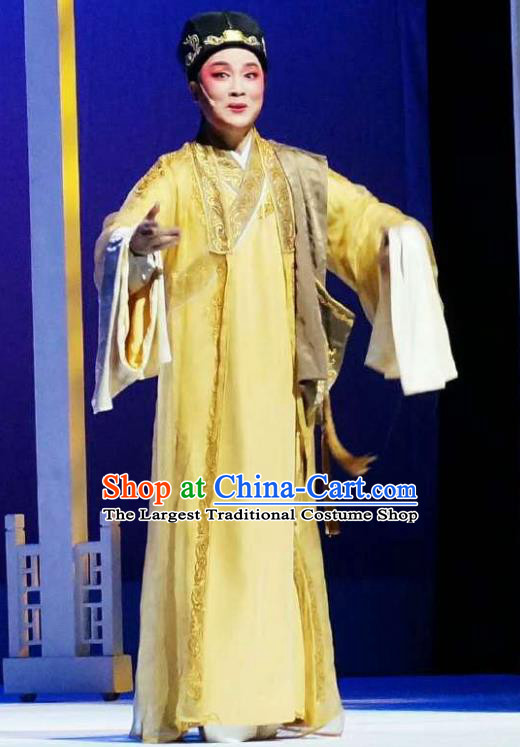 Chinese Yue Opera Young Male Apparels Xiang Luo Ji Costumes and Hat Shaoxing Opera Merchant Clothing Chang Wangcai Garment