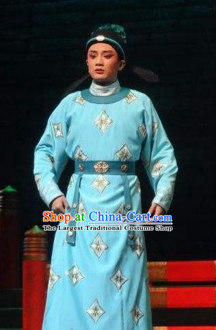 Chinese Yue Opera Young Male Costumes and Headwear Shaoxing Opera The Desolate Palace of Liao Xiaosheng Zhao Weiyi Garment Clothing Apparels