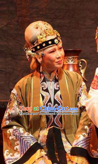 Chinese Shaoxing Opera Feng Jie Elderly Female Apparels and Headwear Yue Opera Laodan Costumes Countess Jia Dress Garment