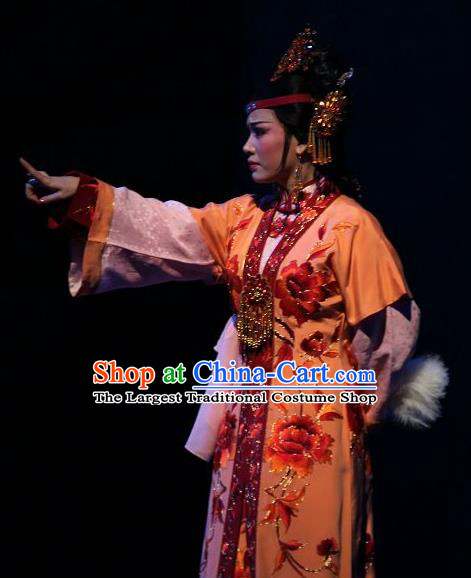 Chinese Shaoxing Opera Feng Jie Young Female Apparels and Headwear Yue Opera Huadan Wang Xifeng Dress Garment Costumes