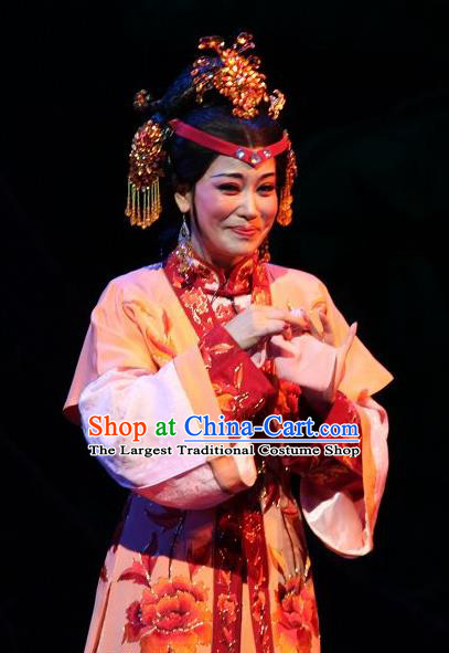 Chinese Shaoxing Opera Feng Jie Young Female Apparels and Headwear Yue Opera Huadan Wang Xifeng Dress Garment Costumes