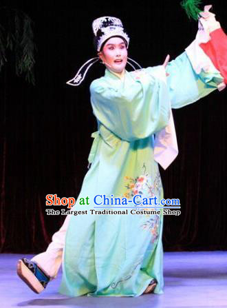 Lions Roar Chinese Yue Opera Young Male Costumes and Hat Shaoxing Opera Niche Apparels Scholar Chen Zao Garment