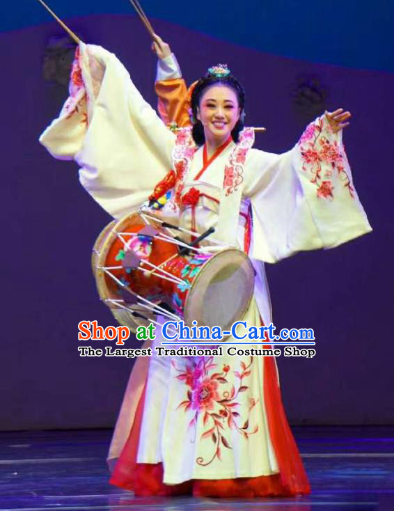 Chinese Shaoxing Opera Korean Dance Garment Hanbok Apparels and Headdress Chunh Yang Yue Opera Garment Costumes Courtesan Geisha Chun Xiang Dress