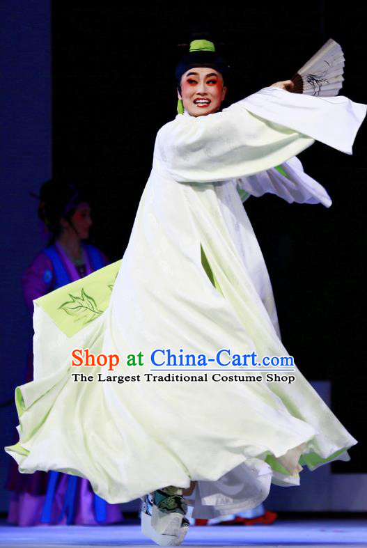 Liu Yong Chinese Yue Opera Xiao Sheng Poet Garment and Headwear Shaoxing Opera Scholar Apparels Costumes Young Male Role