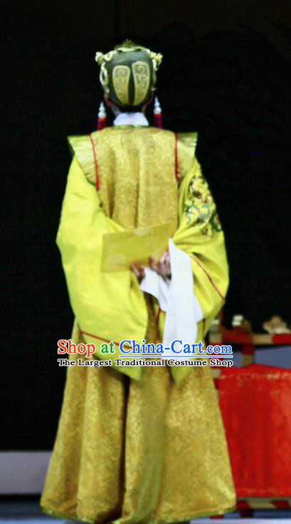 Liu Yong Chinese Yue Opera Xiao Sheng Emperor Garment and Headwear Shaoxing Opera Young Male Apparels Costumes Embroidered Robe