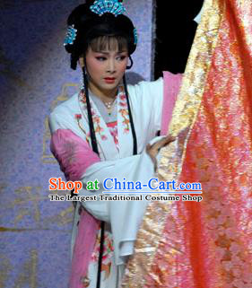 Chinese Shaoxing Opera Young Lady Actress Costumes and Headpieces Li Hui Niang Yue Opera Hua Tan Dress Diva Garment Apparels