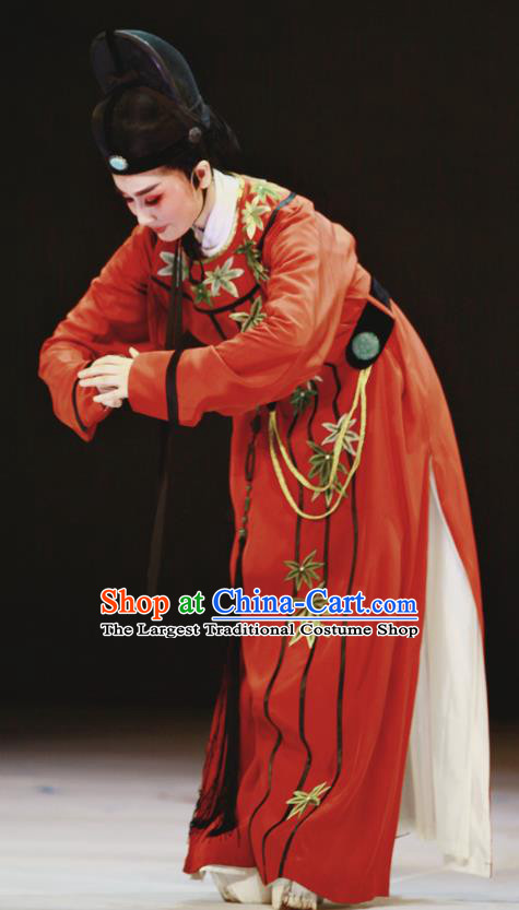 Chinese Yue Opera Young Man Liu Yong Garment and Headwear Shaoxing Opera Xiao Sheng Costumes Apparels Scholar Clothing with Cape