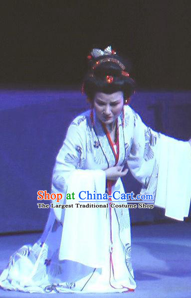 Chinese Shaoxing Opera Tsing Yi Du Shiniang Apparels and Headpieces The Beautiful Courtesan Yue Opera Hua Tan Dress Distress Maiden Actress Garment Costumes