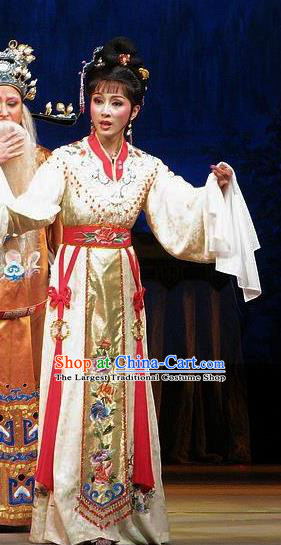 Chinese Shaoxing Opera Hua Tan Actress Liu Chanjin Dress Garment and Headpieces Yue Opera Zhuang Yuan Da Geng Young Female Apparels Costumes