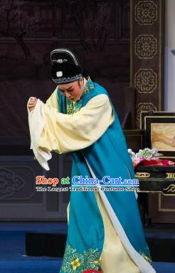 Li Mei Yue Chinese Yue Opera Scholar Costumes and Headwear Shaoxing Opera Xiaosheng Yan Wenmin Young Man Garment Apparels