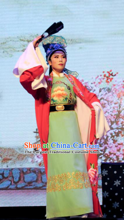 He Wenxiu Chinese Yue Opera Bully Garment Costumes and Headwear Shaoxing Opera Xiaosheng Young Male Zhang Tang Apparels