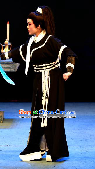 Wu Song Revenge Chinese Yue Opera Martial Male Wu Song Clothing and Headwear Shaoxing Opera Wusheng Apparels Garment Young Male Costumes