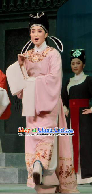 Chinese Yue Opera Scholar Costumes and Headwear Emperor and the Village Girl Shaoxing Opera Young Male Garment Apparels Young Male Robe