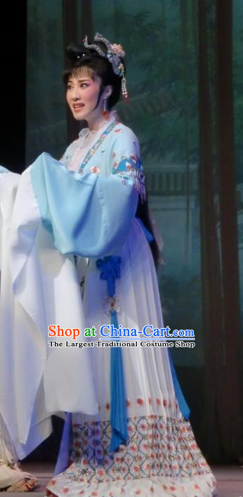 Chinese Shaoxing Opera Rich Female Dress Garment and Headpieces Yue Opera Costumes Emperor and the Village Girl Young Lady Apparels