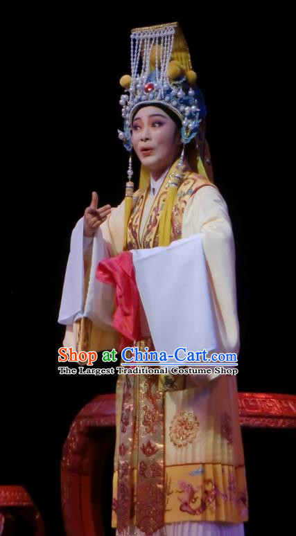 Chinese Yue Opera Ceremonial Robe and Headwear Emperor and the Village Girl Shaoxing Opera Young Male Garment Apparels Niche Costumes