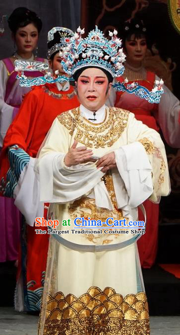 Chinese Yue Opera Chancellor Golden Palace Refuse Marriage Guo Kuang Apparels and Headwear Shaoxing Opera Garment Costumes Official Embroidered Robe
