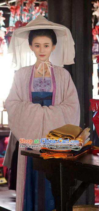 Chinese Song Dynasty Noble Dame Apparels and Hat Drama Serenade of Peaceful Joy Ancient Patrician Female Dress Historical Costumes