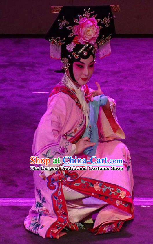 Chinese Beijing Opera Qing Dynasty Imperial Consort Apparels Costumes and Headdress Nan Hai Zi Traditional Peking Opera Hua Tan Dong E Dress Garment