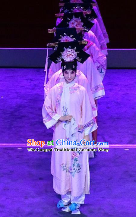 Chinese Beijing Opera Qing Dynasty Court Maid Apparels Costumes and Headdress Nan Hai Zi Traditional Peking Opera Young Lady Dress Garment