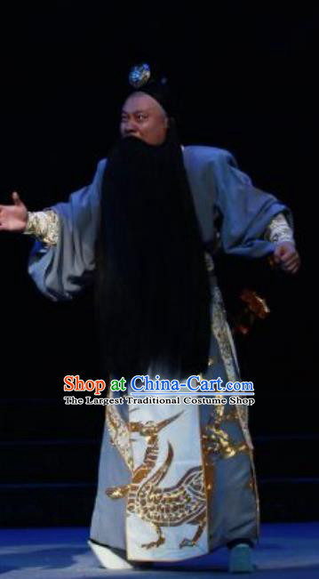 Chun Qiu Er Xu Chinese Peking Opera Elderly Male Garment Costumes and Headwear Beijing Opera Laosheng Apparels Official Wu Zixu Clothing