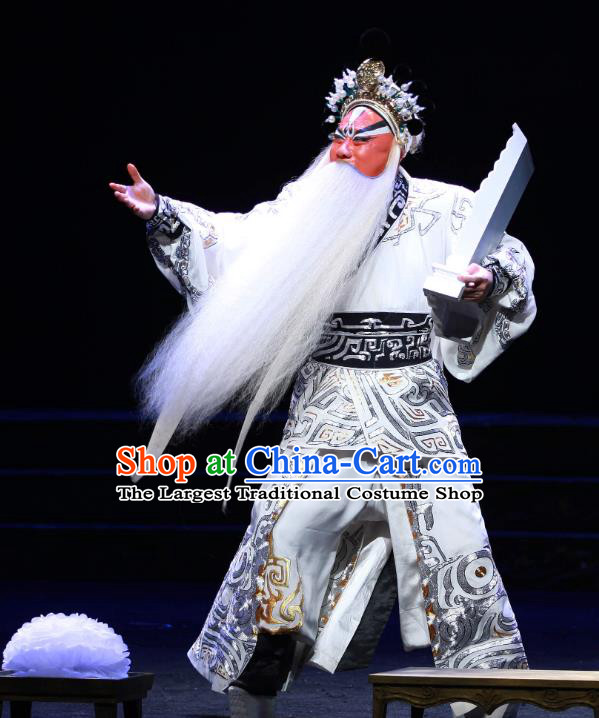 Chun Qiu Er Xu Chinese Peking Opera Laosheng Garment Costumes and Headwear Beijing Opera Elderly Male Apparels Elderly Official Wu Zixu Clothing