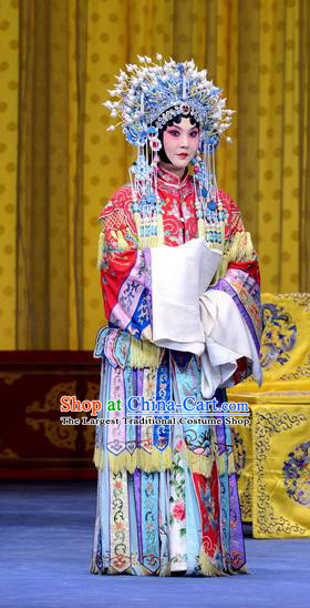 Chinese Beijing Opera Palace Princess Apparels Costumes and Headdress Ru Ji Traditional Peking Opera Hua Tan Dress Actress Yinping Garment