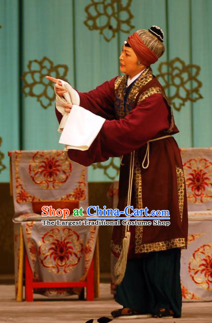 Chinese Beijing Opera Elderly Dame Apparels Costumes and Headdress Love in the Wardrobe Traditional Peking Opera Pantaloon Dress Old Woman Garment