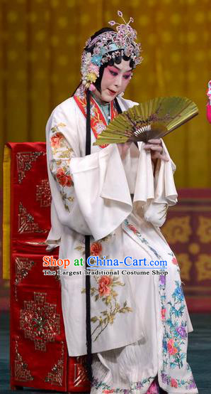 Chinese Beijing Opera Rich Lady Apparels Costumes and Headdress Tao Hua Cun Traditional Peking Opera Hua Tan Dress Actress Liu Yuyan Garment