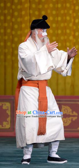 Tao Hua Cun Chinese Peking Opera Old Man Garment Costumes and Headwear Beijing Opera Elderly Servant Apparels Clothing