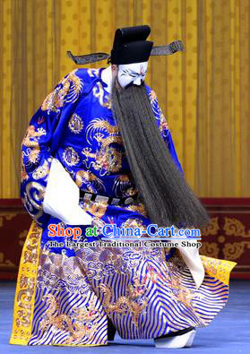 Ru Ji Chinese Peking Opera Official Garment Costumes and Headwear Beijing Opera Elderly Male Apparels Embroidered Robe Clothing