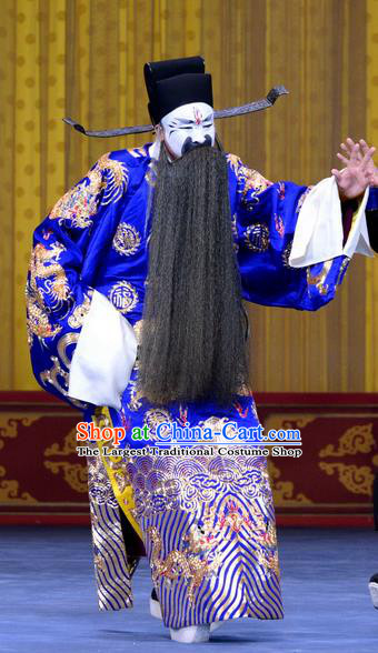 Ru Ji Chinese Peking Opera Official Garment Costumes and Headwear Beijing Opera Elderly Male Apparels Embroidered Robe Clothing