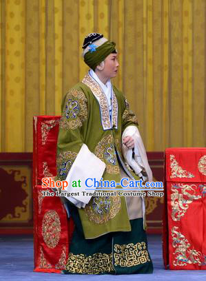 Chinese Beijing Opera Pantaloon Apparels Costumes and Headdress Ru Ji Traditional Peking Opera Noble Dame Dress Elderly Female Garment
