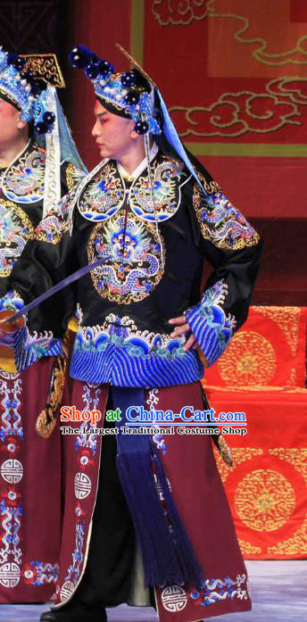 Zhou Ren Xian Sao Chinese Ping Opera Martial Male Costumes and Headwear Pingju Opera Bodyguard Apparels Clothing