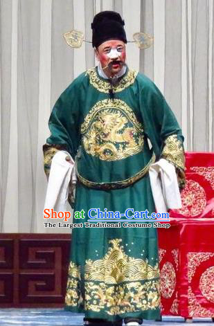 San Kan Yu Mei Chinese Ping Opera Minister Costumes and Headwear Pingju Opera Laosheng Apparels Official Clothing