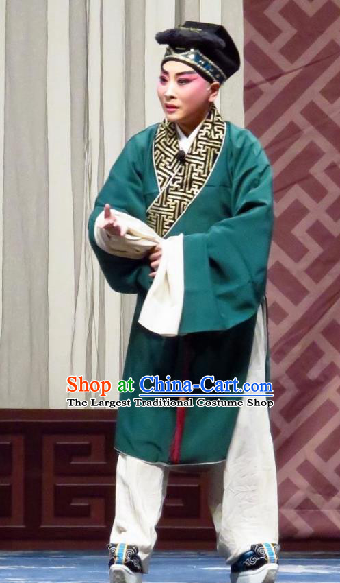 San Kan Yu Mei Chinese Ping Opera Young Man Costumes and Headwear Pingju Opera Xiaosheng Apparels Clothing