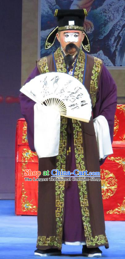 Tao Li Mei Chinese Ping Opera Laosheng Costumes and Headwear Pingju Opera Landlord Yuan Ruhai Apparels Clothing