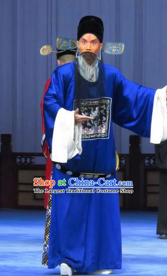 Tao Li Mei Chinese Ping Opera Official Costumes and Headwear Pingju Opera Laosheng Minister Apparels Clothing