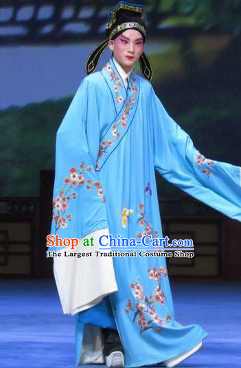 Tao Li Mei Chinese Ping Opera Niche Yan Wenmin Costumes and Headwear Pingju Opera Xiaosheng Scholar Robe Apparels Clothing