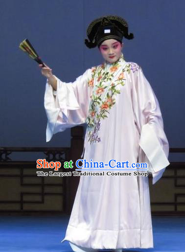 Tao Li Mei Chinese Ping Opera Young Mal Zheng Shipeng Costumes and Hat Pingju Opera Scholar Apparels Clothing