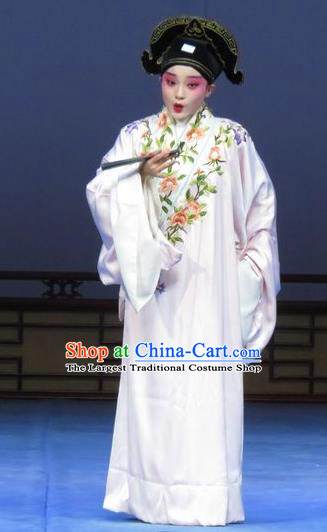 Tao Li Mei Chinese Ping Opera Young Mal Zheng Shipeng Costumes and Hat Pingju Opera Scholar Apparels Clothing