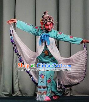 Chinese Ping Opera Xiaodan Zhao Suqin Apparels Costumes and Headpieces Traditional Pingju Opera San Jie Lie Young Lady Dress Garment