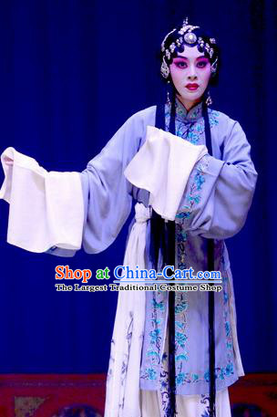 Chinese Ping Opera Young Female Apparels Costumes and Headpieces Selling Miaolang Traditional Pingju Opera Tsing Yi Liu Huiying Dress Garment