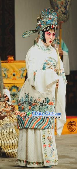 Chinese Beijing Opera Female Official Apparels Costumes and Headdress Xie Yaohuan Traditional Peking Opera Actress Dress Young Female Garment