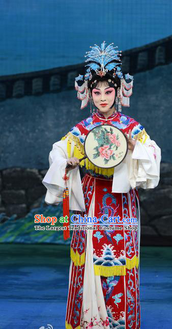 Chinese Beijing Opera Actress Apparels Costumes and Headdress Xie Yaohuan Traditional Peking Opera Young Female Dress Court Lady Garment